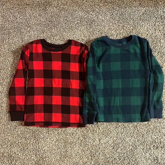 jumping beans Other - Jumping Bean Long Sleeve Buffalo Brown/Red, Green/Blue Print Set of 2 Size 4T